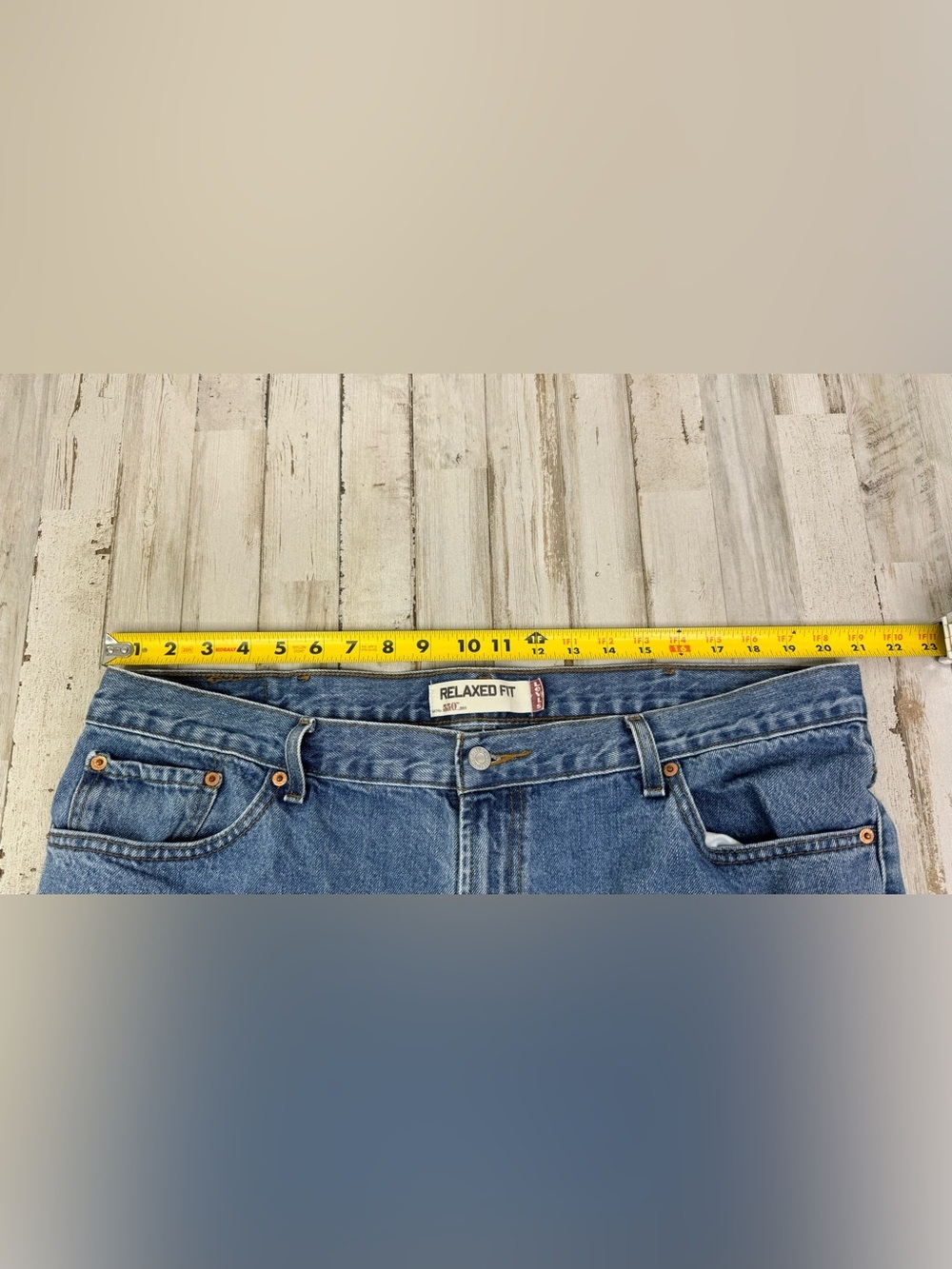 Vintage Levis 550 Pants Jeans Men 42x31 Denim Stretch Blue Straight - Picture 7 of 12